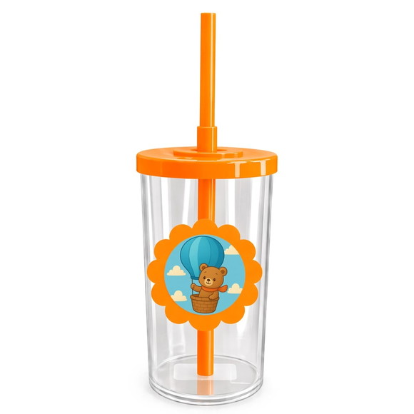 Copo Short Drink Flor Personalizado Ursinho Baloeiro - Imagem 3