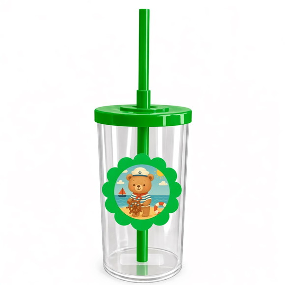 Copo Short Drink Flor Personalizado Ursinho Marinheiro - Imagem 4