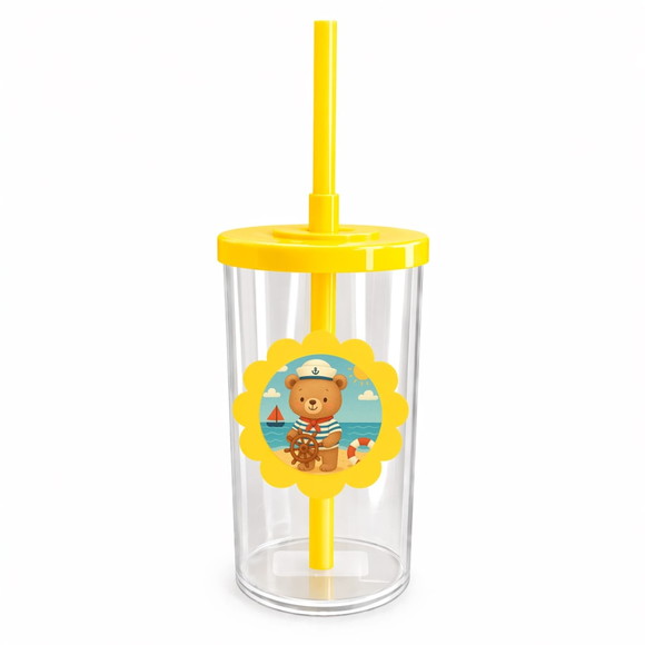 Copo Short Drink Flor Personalizado Ursinho Marinheiro - Imagem 5