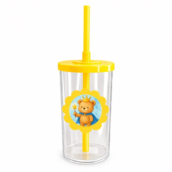Copo Short Drink Flor Personalizado Ursinho Príncipe - Imagem 5