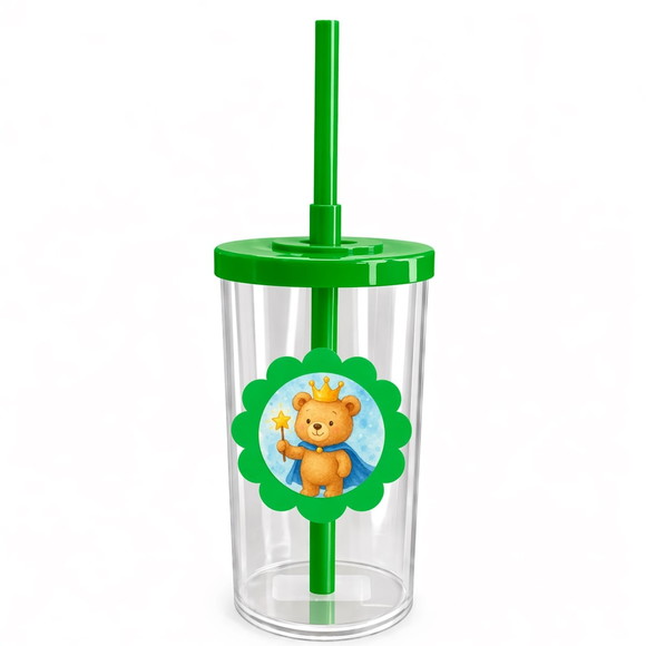 Copo Short Drink Flor Personalizado Ursinho Príncipe - Imagem 4
