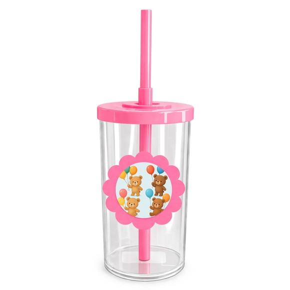 Copo Short Drink Flor Personalizado Ursinhos com Balões