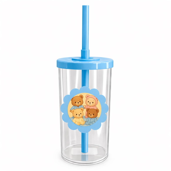 Copo Short Drink Flor Personalizado Ursinhos de Pijama - Imagem 2