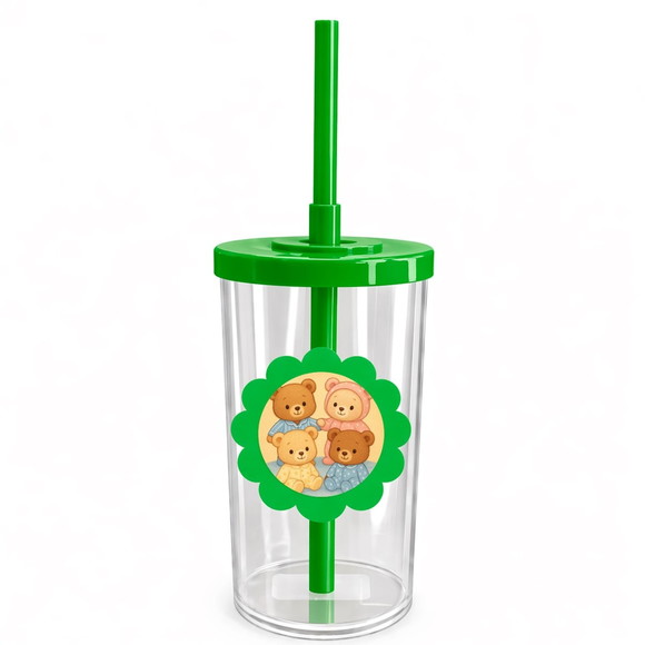Copo Short Drink Flor Personalizado Ursinhos de Pijama - Imagem 4