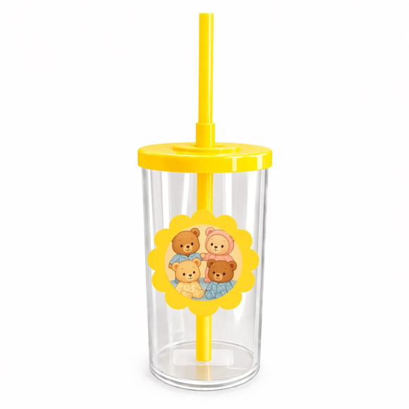 Copo Short Drink Flor Personalizado Ursinhos de Pijama - Imagem 5