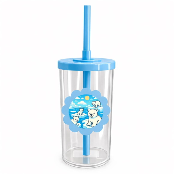 Copo Short Drink Flor Personalizado Ursos Polares - Imagem 2