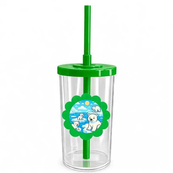 Copo Short Drink Flor Personalizado Ursos Polares - Imagem 4
