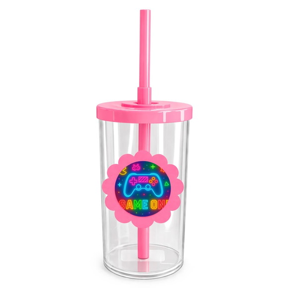 Copo Short Drink Flor Personalizado Video Game Neon