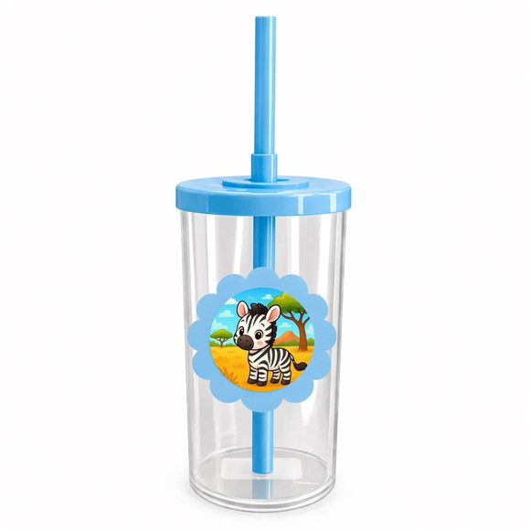 Copo Short Drink Flor Personalizado Zebra Baby - Imagem 2