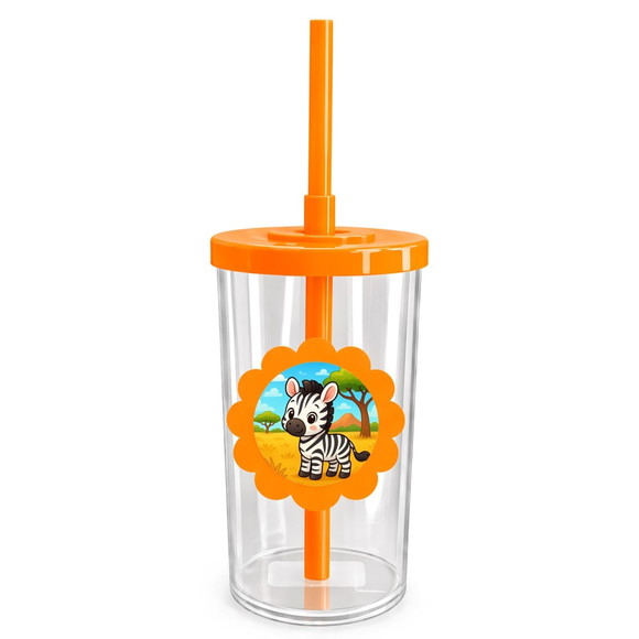 Copo Short Drink Flor Personalizado Zebra Baby - Imagem 3