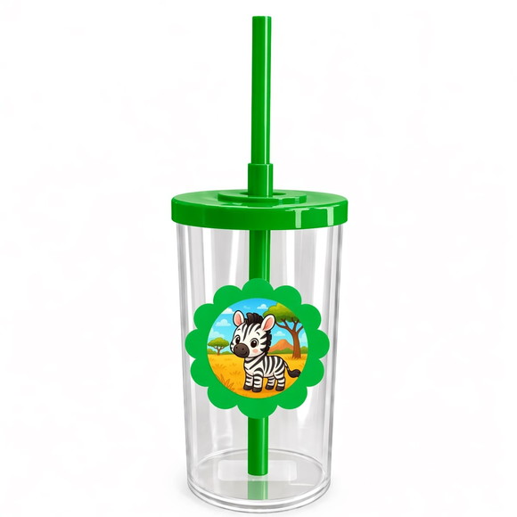 Copo Short Drink Flor Personalizado Zebra Baby - Imagem 4