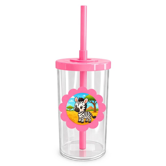 Copo Short Drink Flor Personalizado Zebra Baby