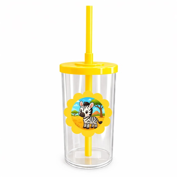 Copo Short Drink Flor Personalizado Zebra Baby - Imagem 5