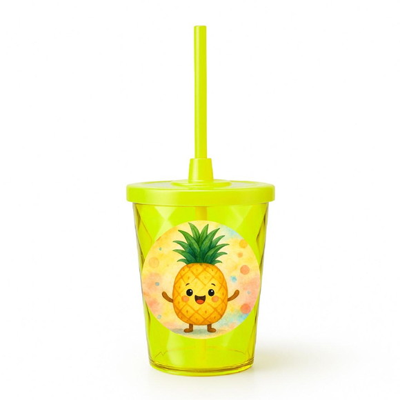 Copo Twister Personalizado 300ml Abacaxi