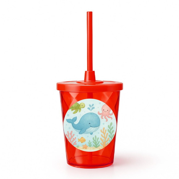 Copo Twister Personalizado 300ml Baleia Aquarela - Imagem 5