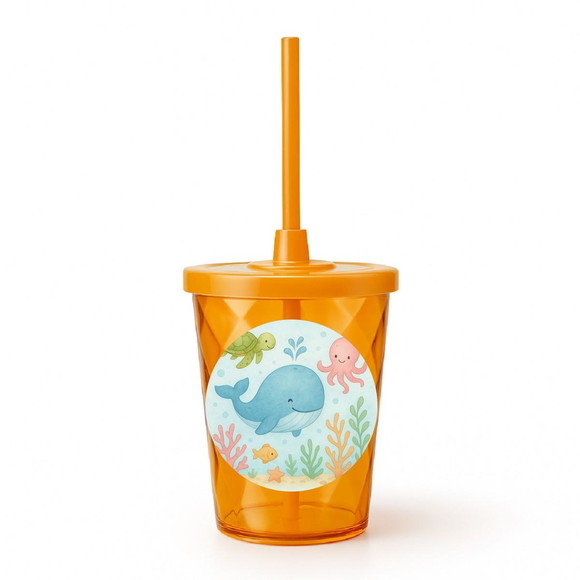 Copo Twister Personalizado 300ml Baleia Aquarela - Imagem 4