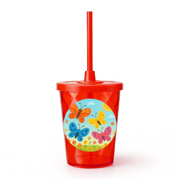 Copo Twister Personalizado 300ml Borboletas - Imagem 5