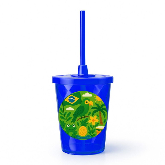 Copo Twister Personalizado 300ml Brasil Verde Amarelo - Imagem 3