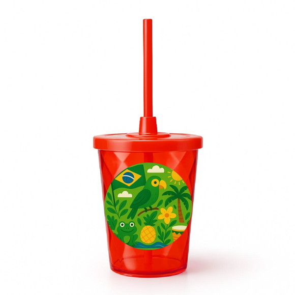 Copo Twister Personalizado 300ml Brasil Verde Amarelo - Imagem 5