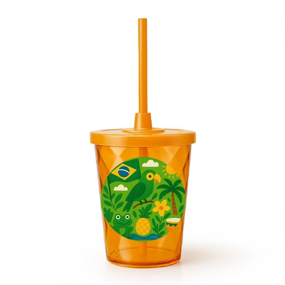 Copo Twister Personalizado 300ml Brasil Verde Amarelo - Imagem 4