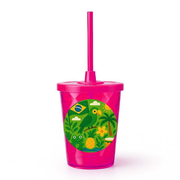 Copo Twister Personalizado 300ml Brasil Verde Amarelo - Imagem 2