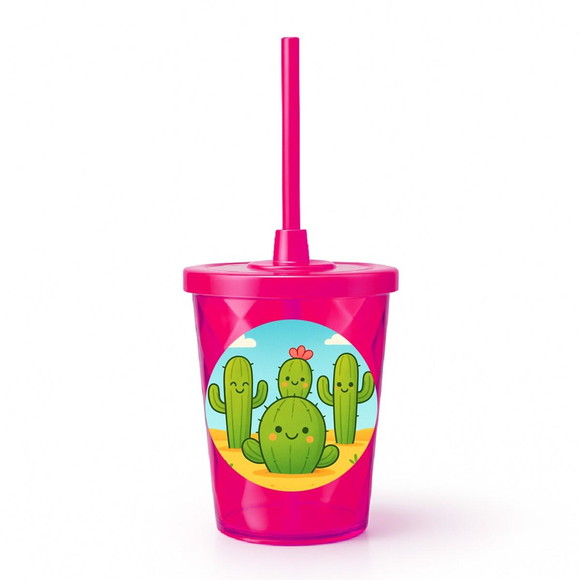 Copo Twister Personalizado 300ml Cactos Fofos - Imagem 2