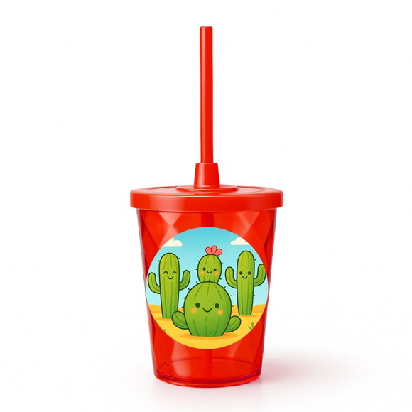 Copo Twister Personalizado 300ml Cactos Fofos - Imagem 5