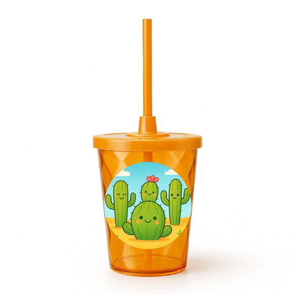 Copo Twister Personalizado 300ml Cactos Fofos - Imagem 4