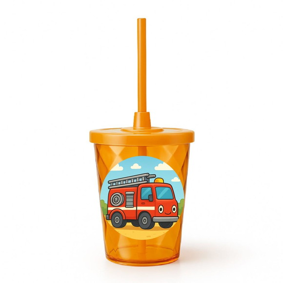 Copo Twister Personalizado 300ml Caminhão de Bombeiro - Imagem 4