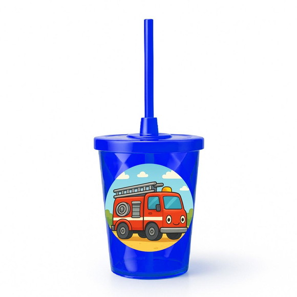 Copo Twister Personalizado 300ml Caminhão de Bombeiro - Imagem 3