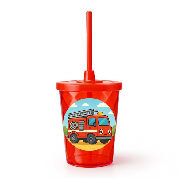 Copo Twister Personalizado 300ml Caminhão de Bombeiro - Imagem 5