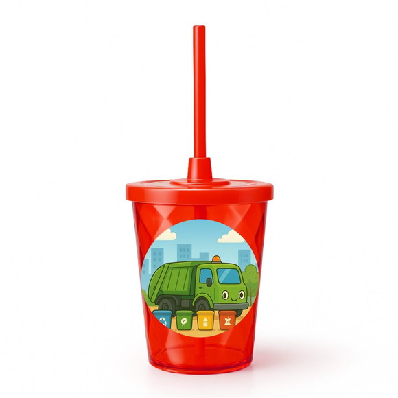Copo Twister Personalizado 300ml Caminhão de Lixo - Imagem 5
