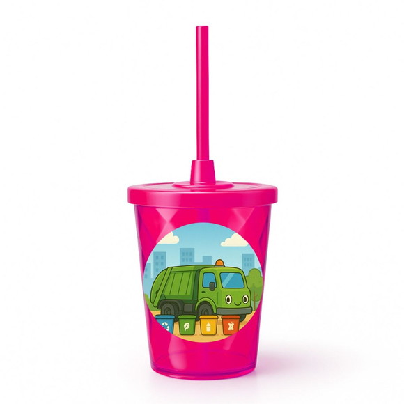 Copo Twister Personalizado 300ml Caminhão de Lixo - Imagem 2