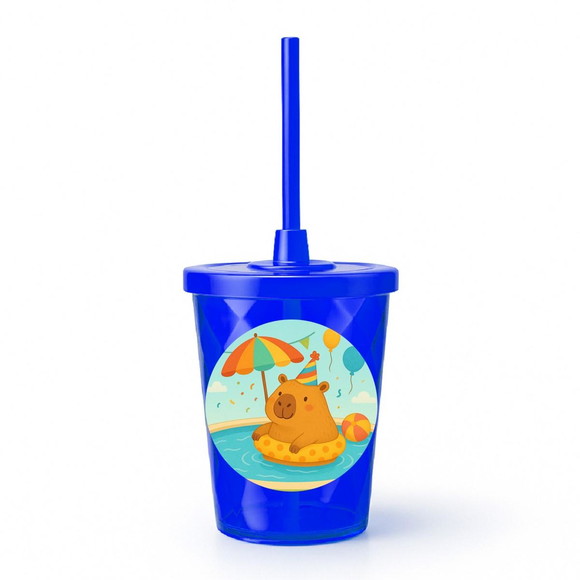 Copo Twister Personalizado 300ml Capivara Pool Party - Imagem 3