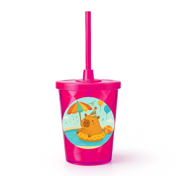 Copo Twister Personalizado 300ml Capivara Pool Party - Imagem 2