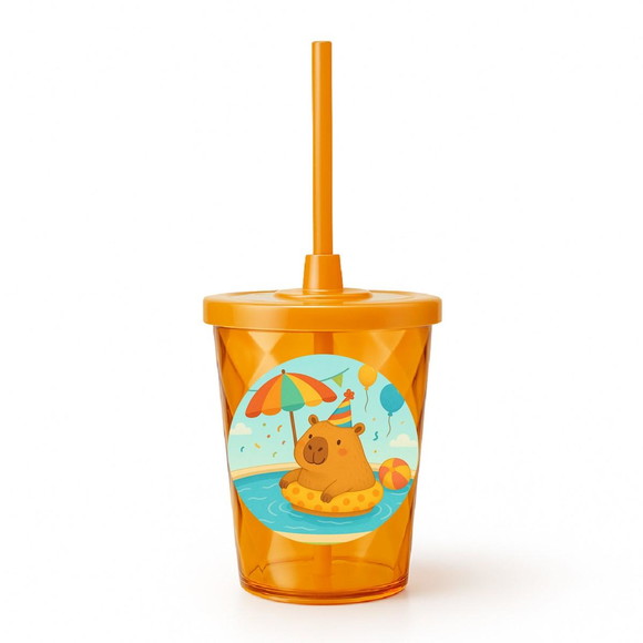 Copo Twister Personalizado 300ml Capivara Pool Party - Imagem 4
