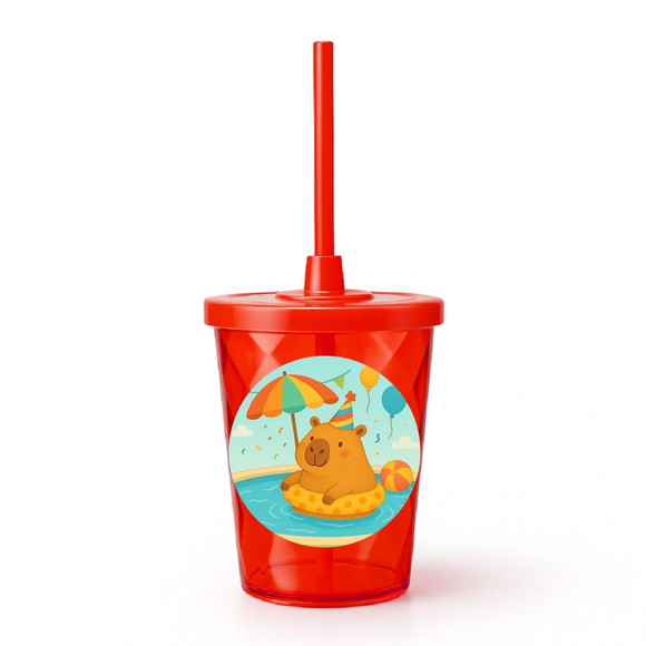 Copo Twister Personalizado 300ml Capivara Pool Party - Imagem 5