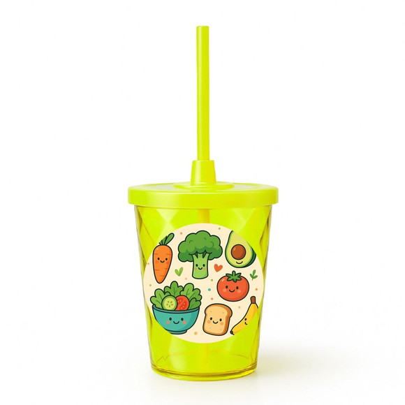 Copo Twister Personalizado 300ml Comidinhas Saudáveis