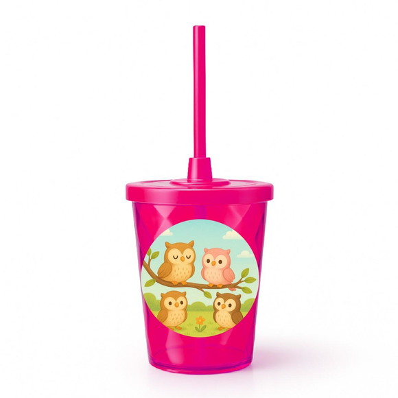 Copo Twister Personalizado 300ml Corujinhas - Imagem 2