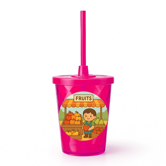 Copo Twister Personalizado 300ml Feira de Frutas - Imagem 2