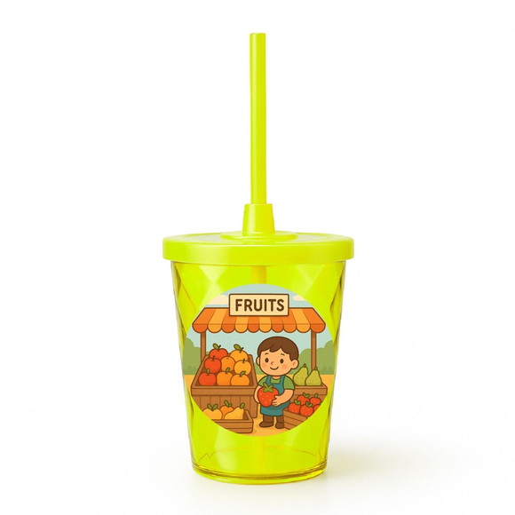 Copo Twister Personalizado 300ml Feira de Frutas
