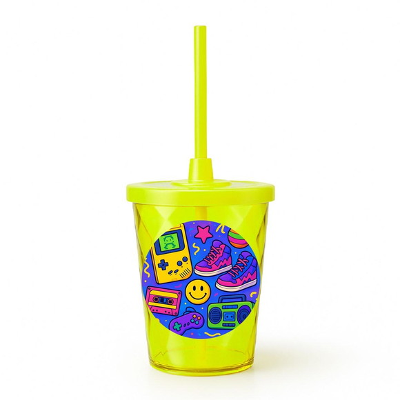Copo Twister Personalizado 300ml Festa Anos 90