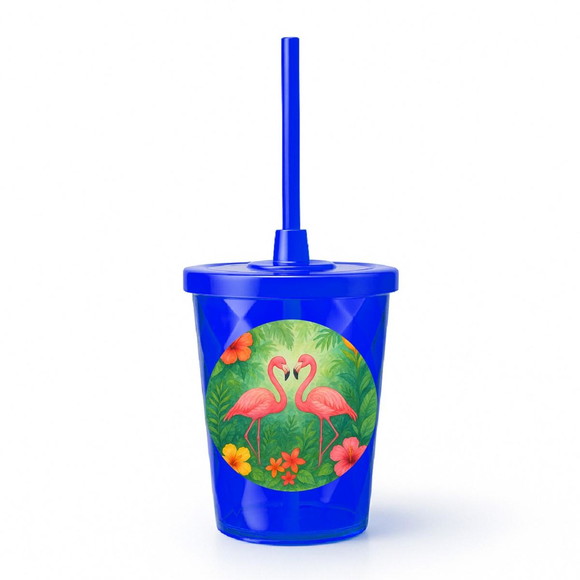 Copo Twister Personalizado 300ml Flamingo Aquarela - Imagem 3