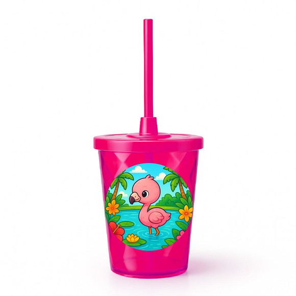 Copo Twister Personalizado 300ml Flamingo Baby - Imagem 2