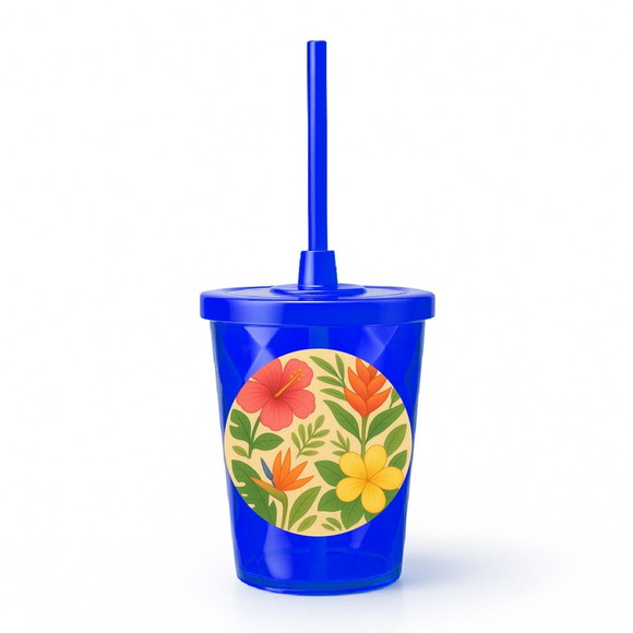 Copo Twister Personalizado 300ml Flores Tropicais - Imagem 3