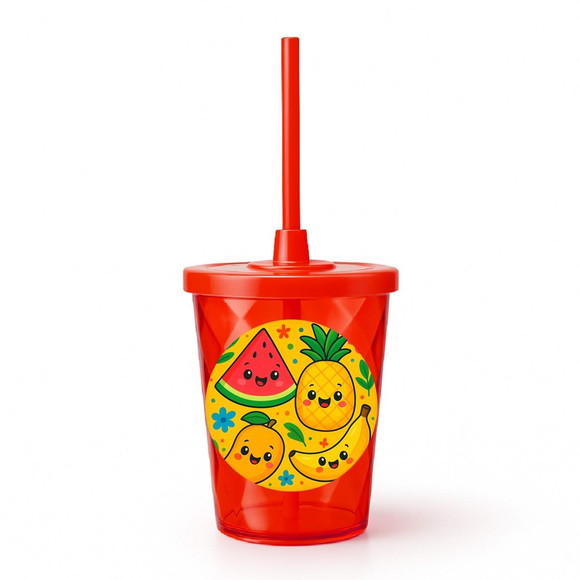 Copo Twister Personalizado 300ml Frutas Tropicais - Imagem 5