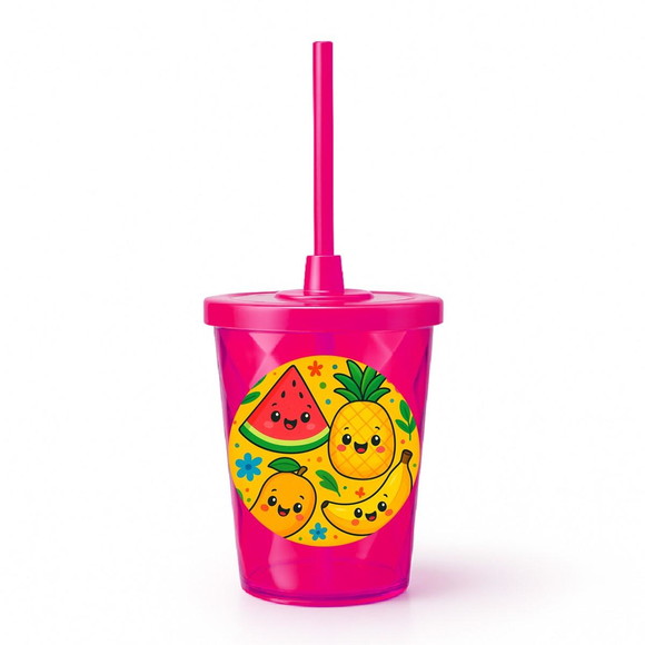Copo Twister Personalizado 300ml Frutas Tropicais - Imagem 2