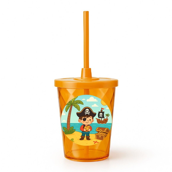 Copo Twister Personalizado 300ml Ilha Pirata - Imagem 4