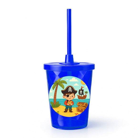 Copo Twister Personalizado 300ml Ilha Pirata - Imagem 3