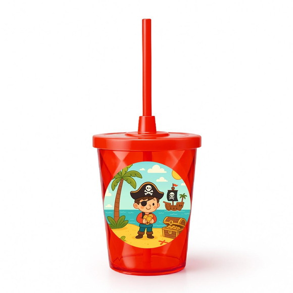 Copo Twister Personalizado 300ml Ilha Pirata - Imagem 5